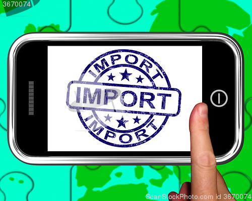 Image of Import On Smartphone Shows International Shipment