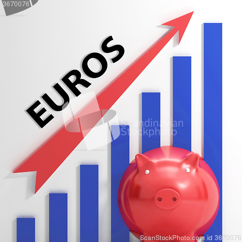 Image of Euros Graph Shows Rising European Currency Value