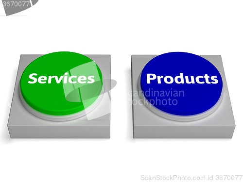 Image of Products Services Buttons Shows Product Or Service