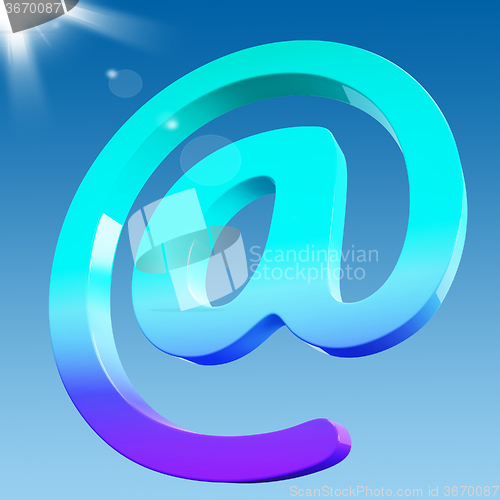 Image of At Sign Shows Email Correspondence on Web