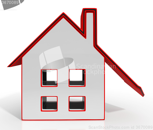 Image of House And Down Arrow Showing Property Recession