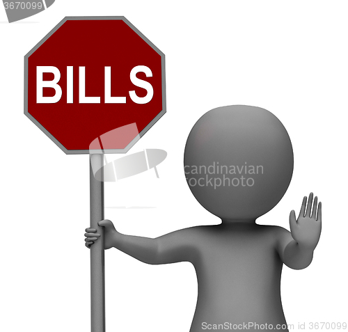 Image of Bills Stop Sign Means Stopping Bill Payment Due