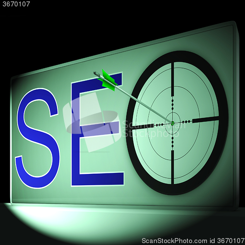 Image of Seo Target Shows Search Engine Optimization And Promotion