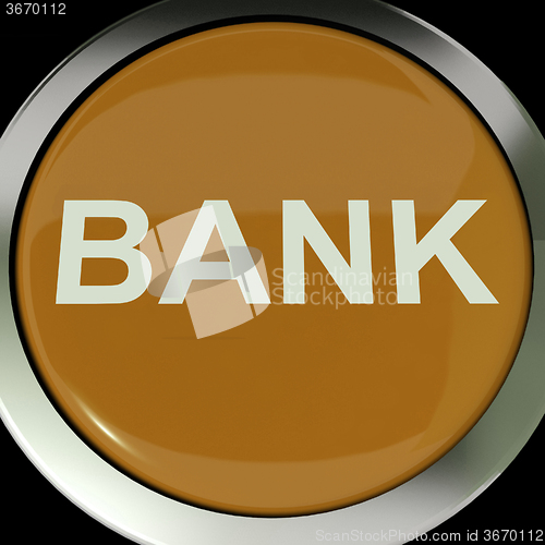Image of Bank Button Shows Online Or Internet Banking