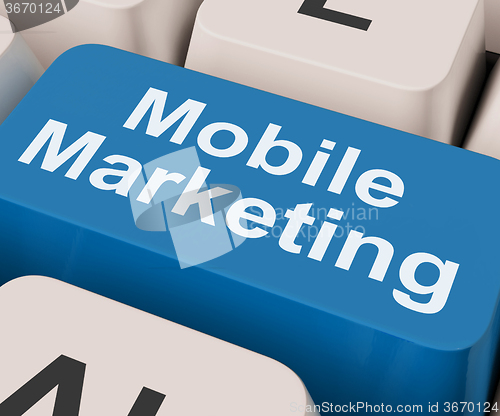 Image of Mobile Marketing Key Shows Online Sales And Promotion