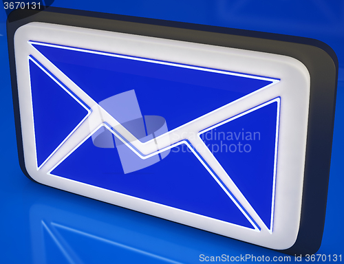 Image of Envelope Button Showing Online Post, Messages