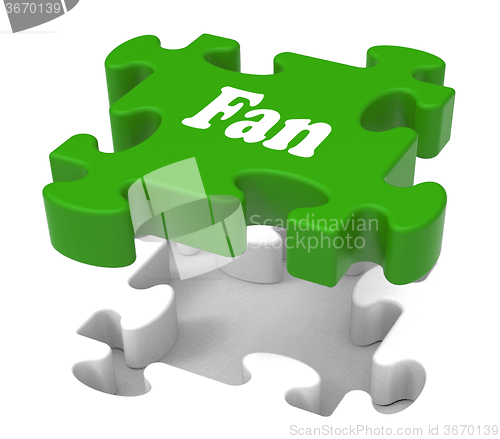 Image of Fan Jigsaw Shows Online Follower Likes Or Internet Fans