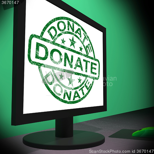 Image of Donate Computer Shows Charitable Donating And Fundraising