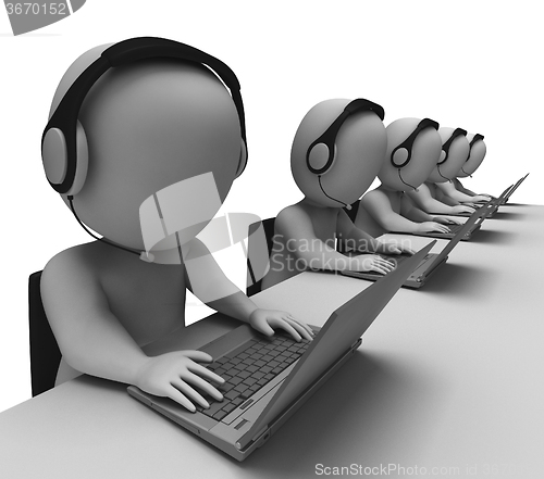 Image of Helpdesk Hotline Operators Show Call Center