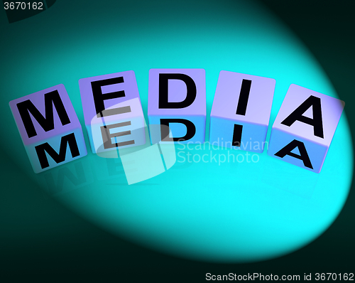 Image of Media Dice Refer to Radio TV Newspapers and Multimedia