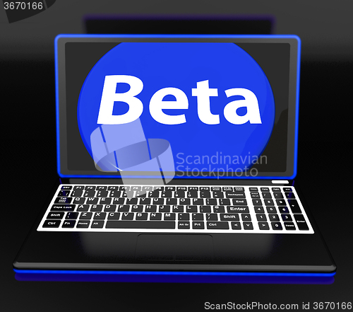 Image of Beta On Laptop Shows Online Demo Software Or Development