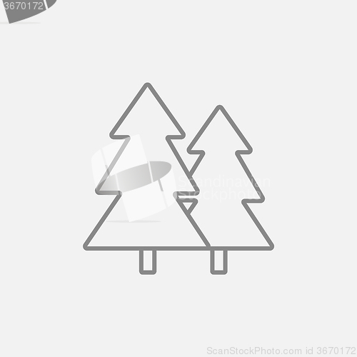 Image of Pine trees line icon.