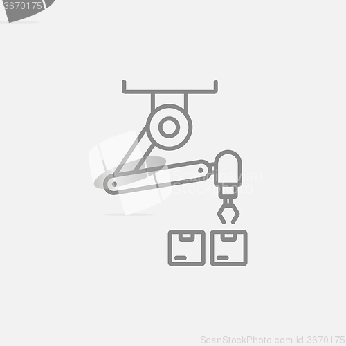 Image of Robotic packaging line icon.