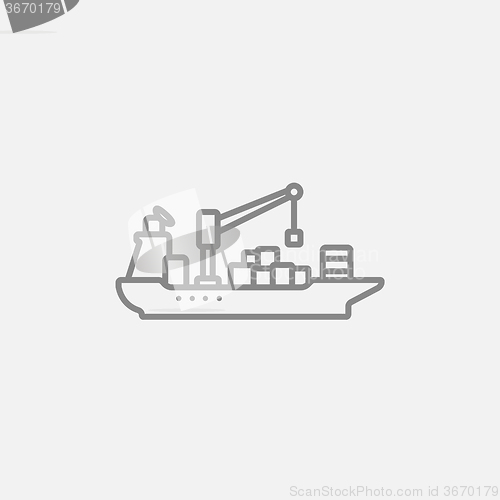 Image of Cargo container ship line icon.