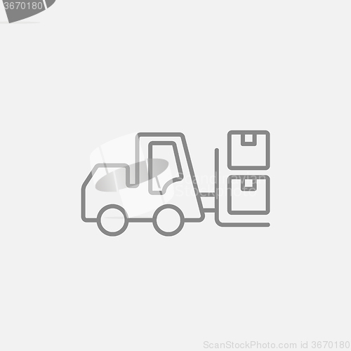 Image of Forklift line icon.