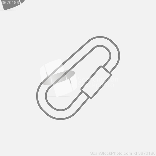 Image of Climbing carabiner line icon.