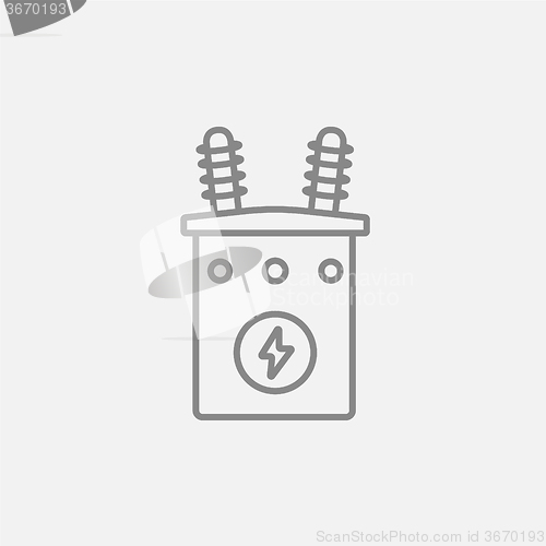 Image of High voltage transformer line icon.