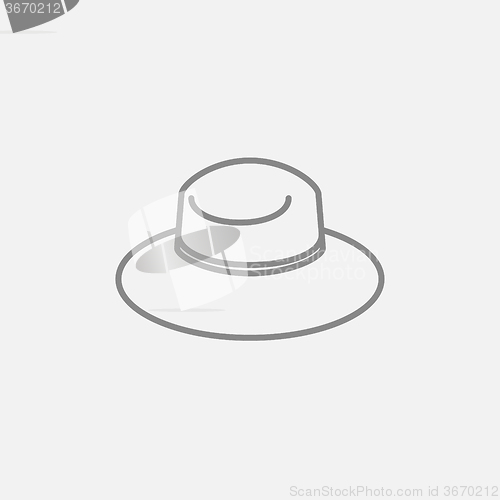 Image of Summer hat line icon.