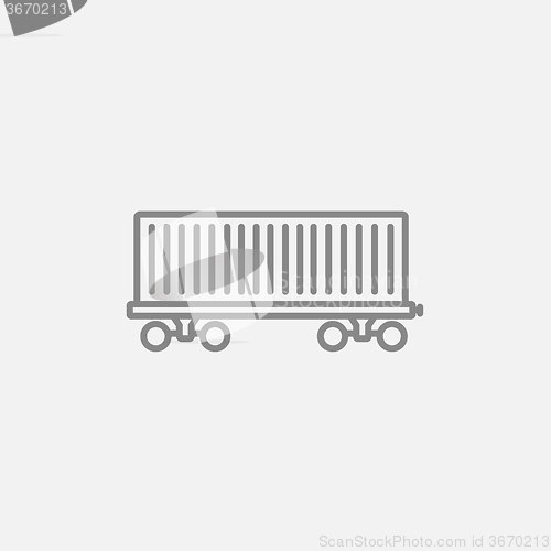 Image of Cargo wagon line icon.