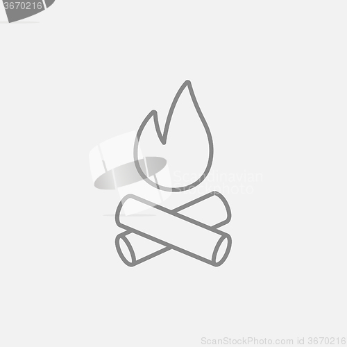 Image of Campfire line icon.