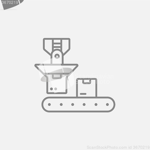 Image of Robotic packaging line icon.