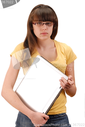 Image of Girl with Computer