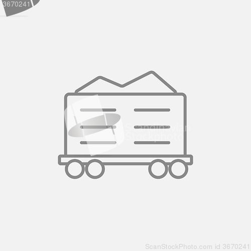 Image of Cargo wagon line icon.