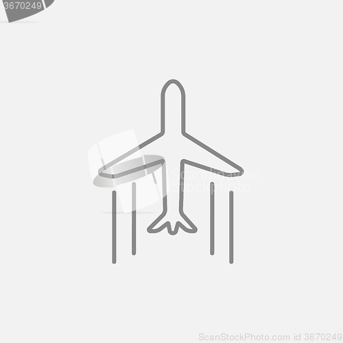 Image of Cargo plane line icon.