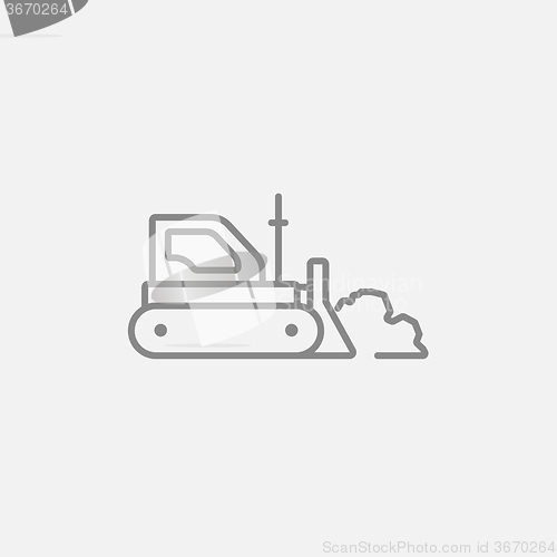 Image of Bulldozer line icon.