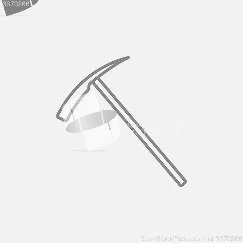 Image of Ice pickaxe line icon.