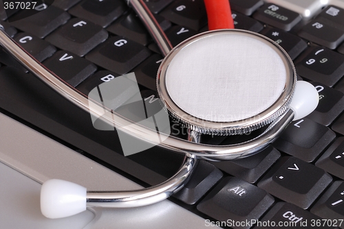 Image of Stethoscope on Keyboard