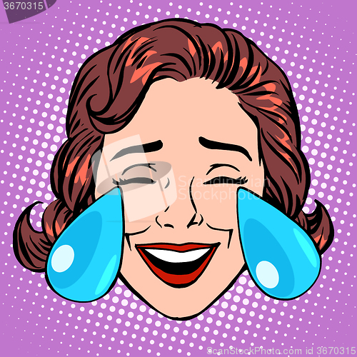 Image of Retro Emoji tears of joy woman face