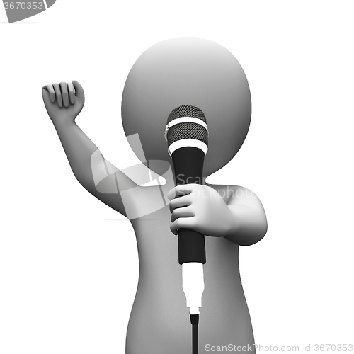 Image of Singer Singing Character Shows Music Or Karaoke Concert