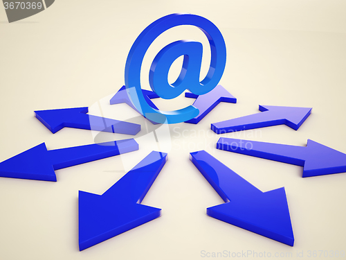 Image of Email Arrows Shows Post Correspondence Through Web