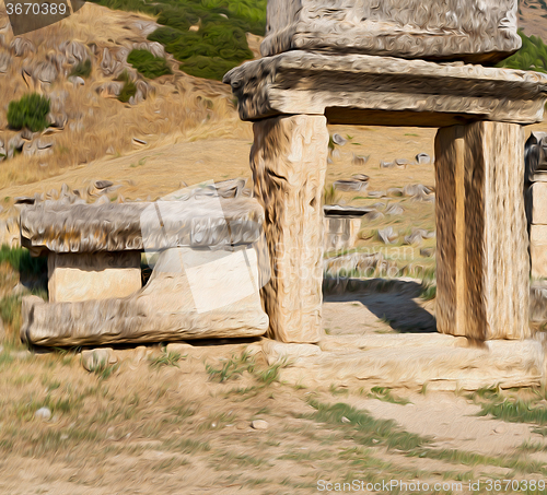 Image of and the roman temple history pamukkale    old construction in as