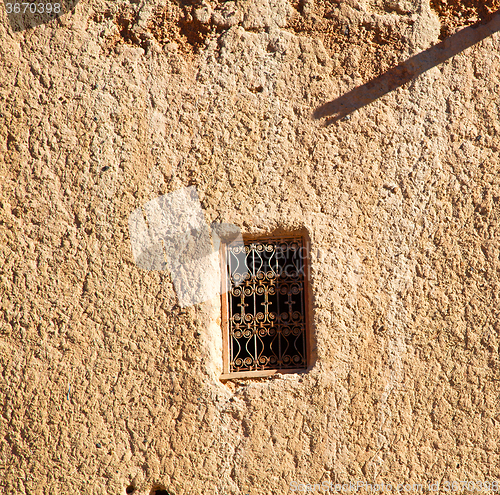 Image of moroccan old wall and brick in antique city