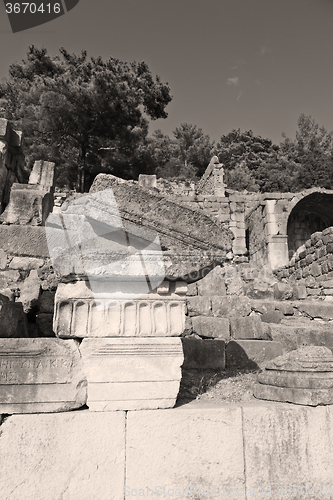 Image of  ruins stone and theatre in  antalya  arykanda turkey asia sky a