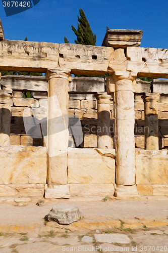 Image of and the roman temple history pamukkale    old construction in as