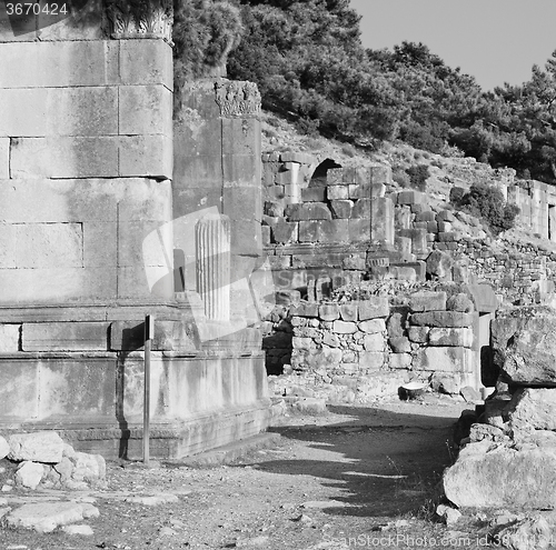 Image of  ruins stone and theatre in  antalya  arykanda turkey asia sky a