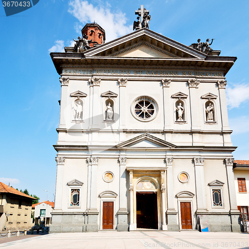 Image of medieval old architecture in italy europe milan religion       a