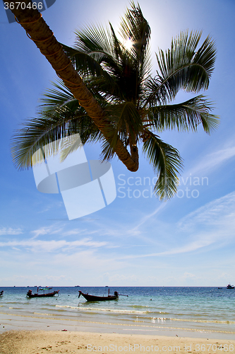 Image of sun ligt asia  the  kho     rocks  boat   thailand    sea anchor