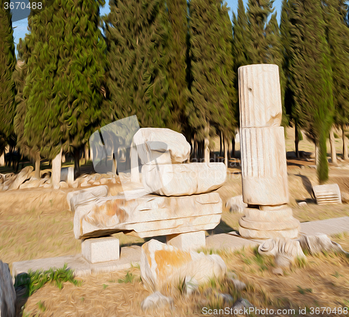 Image of and the roman temple history pamukkale    old construction in as