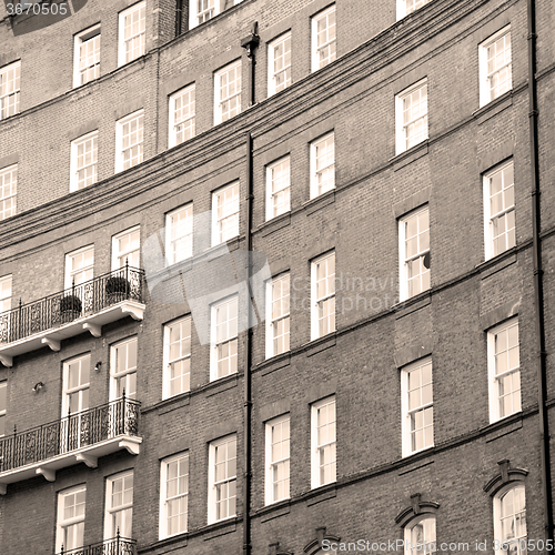 Image of window in europe london old red brick wall and      historical 