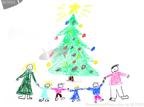 Image of Family Christmas drawing