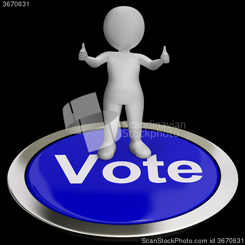 Image of Vote Button Showing Options Voting Or Choice