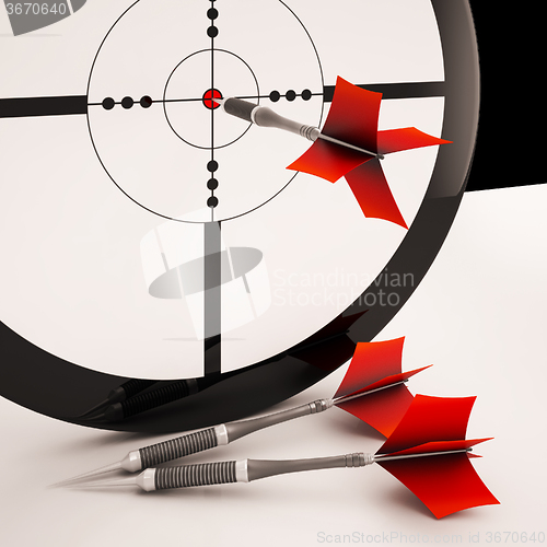 Image of Dart Target Means Focused Successful Aim