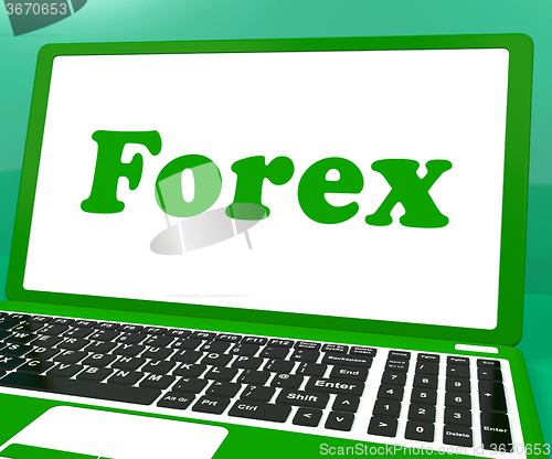 Image of Forex Laptop Shows Foreign Exchange Or Currency Trading