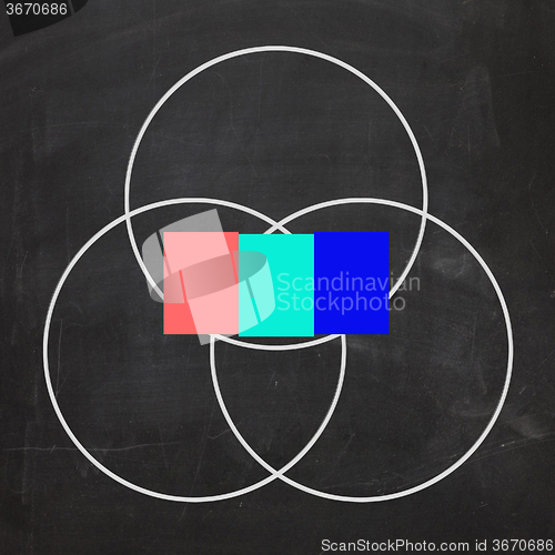 Image of Three Letter Word Venn Diagram Shows Intersect Or Overlap