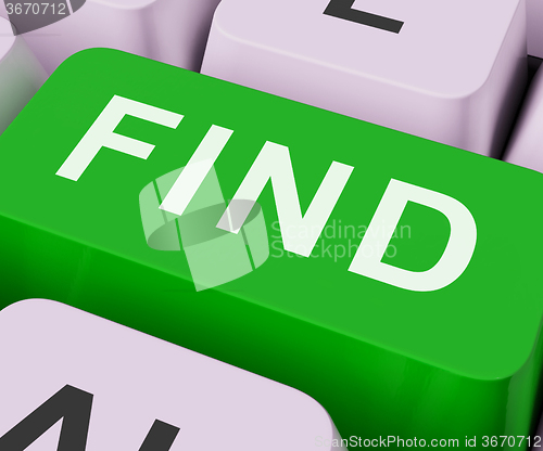 Image of Find Key Shows Search Discovery Or Looking Online