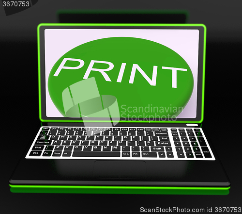 Image of Print On Monitor Showing Printer